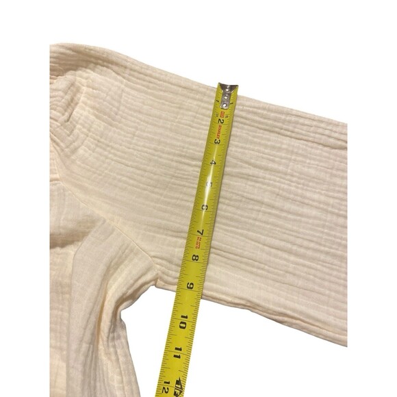 Madewell Plus Lightspun Millbrook Puff-sleeve Peplum  Size M‎ Light Yellow - Picture 8 of 10